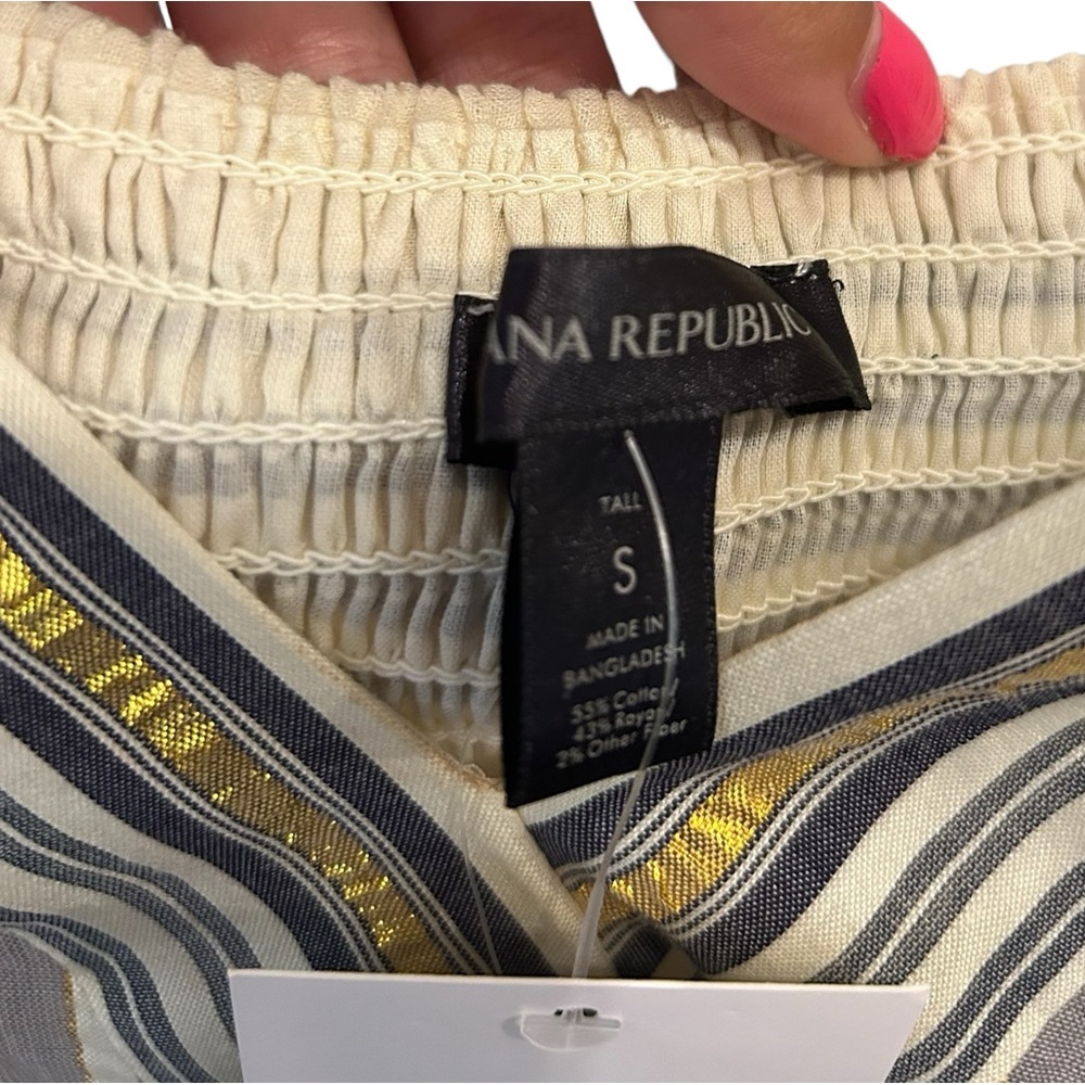 NWT Banana Republic Zephyr Cotton Metalli Stripe Cami Maxi Dress, Size S Tall - Picture 6 of 7